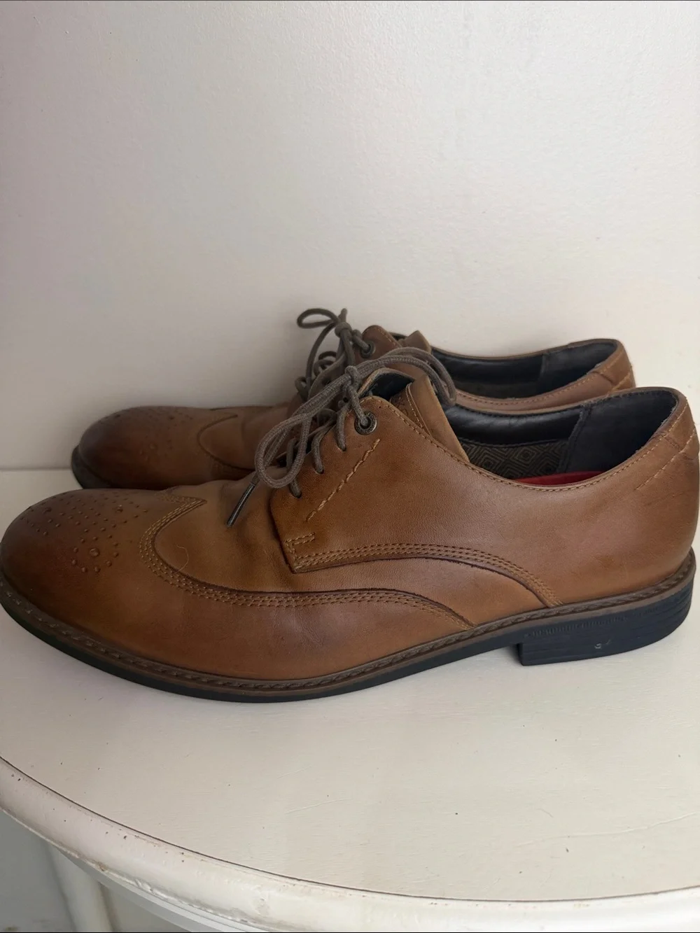 (S-2430) Rockport CB Men's Classic Brown Leather Lace-Up Dress Shoes, Size: 10.5